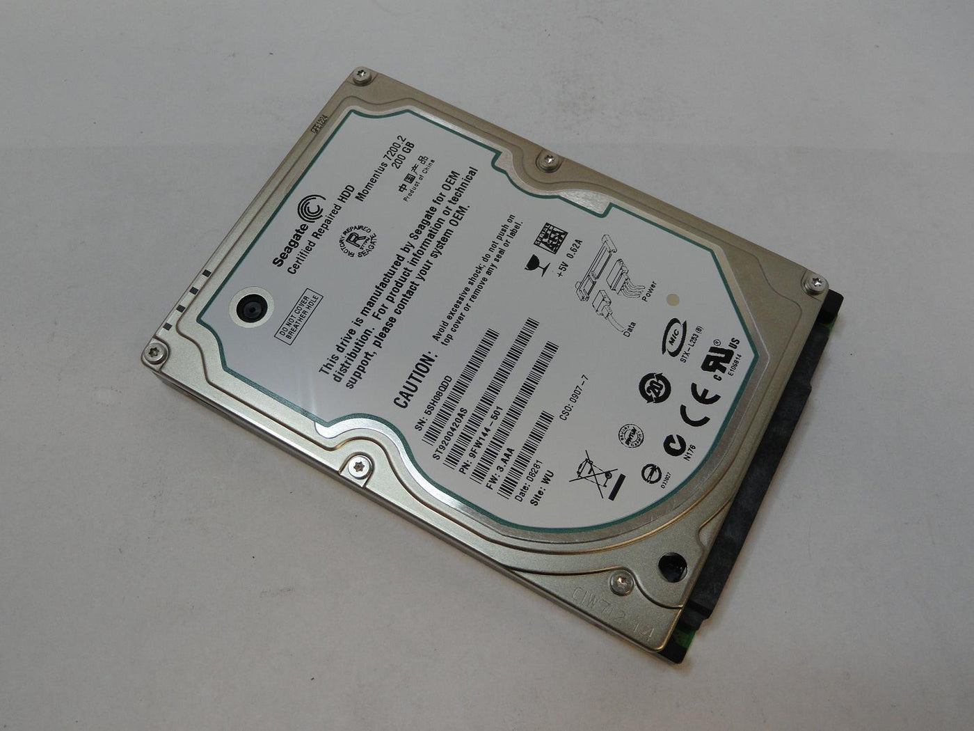 9FW144-501 - Seagate 200GB SATA 7200rpm 2.5in Certified Refurbished HDD - Refurbished