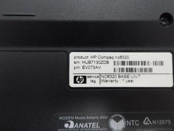 PR20223_nc6320_HP nc6320 No Ram 1.73Ghz No HDD Laptop - Image7