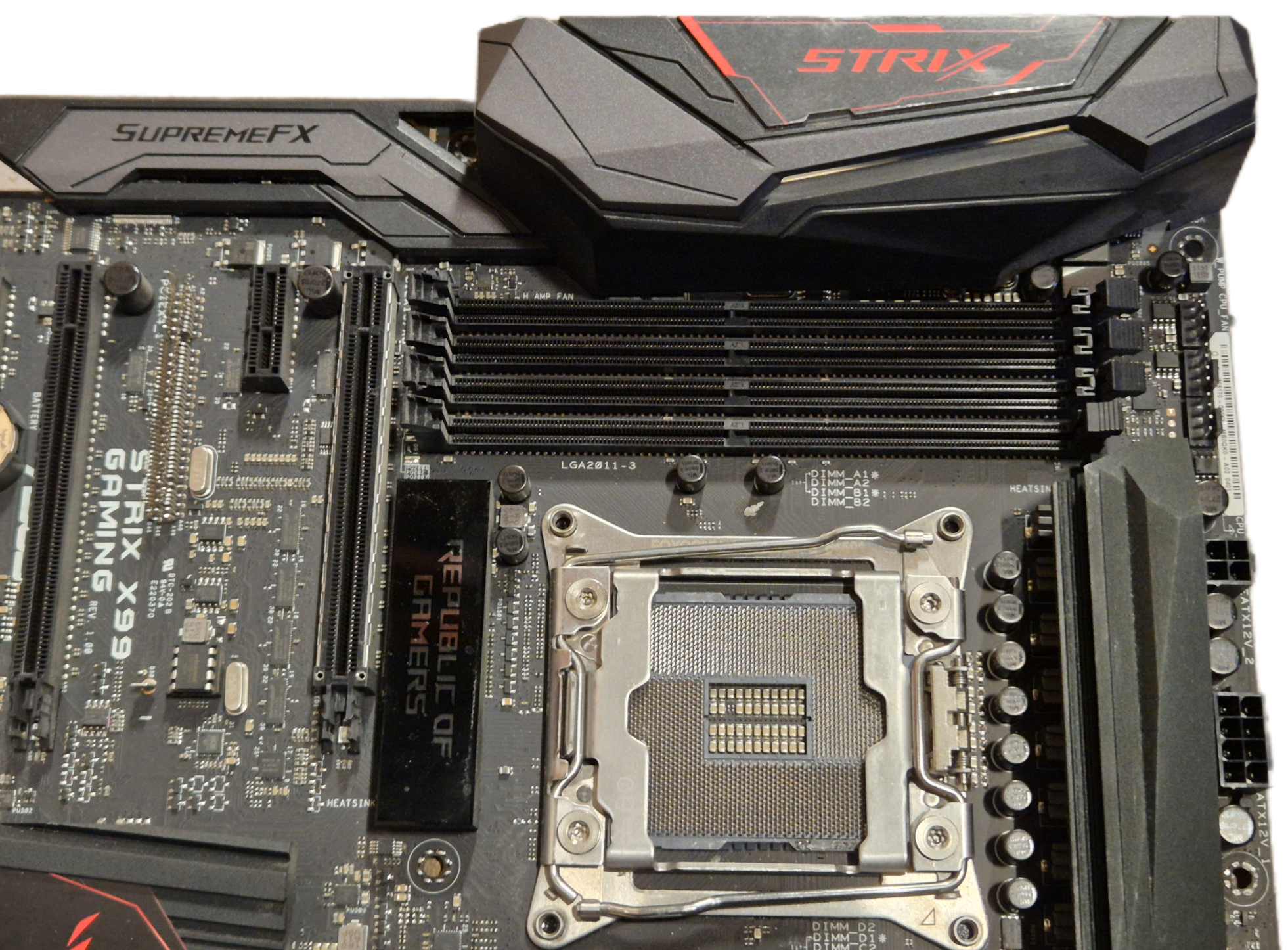 ASUS ROG STRIX X99 Gaming Motherboard LGA2011-3 DDR4 ATX - NO PCIEx4 connector USED