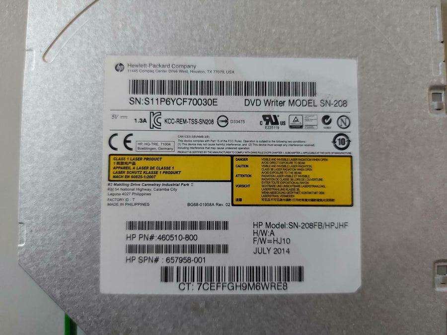 HP SN-208FB/HPJHF SATA CD/DVD-RW Slimline Optical Drive 460510-800