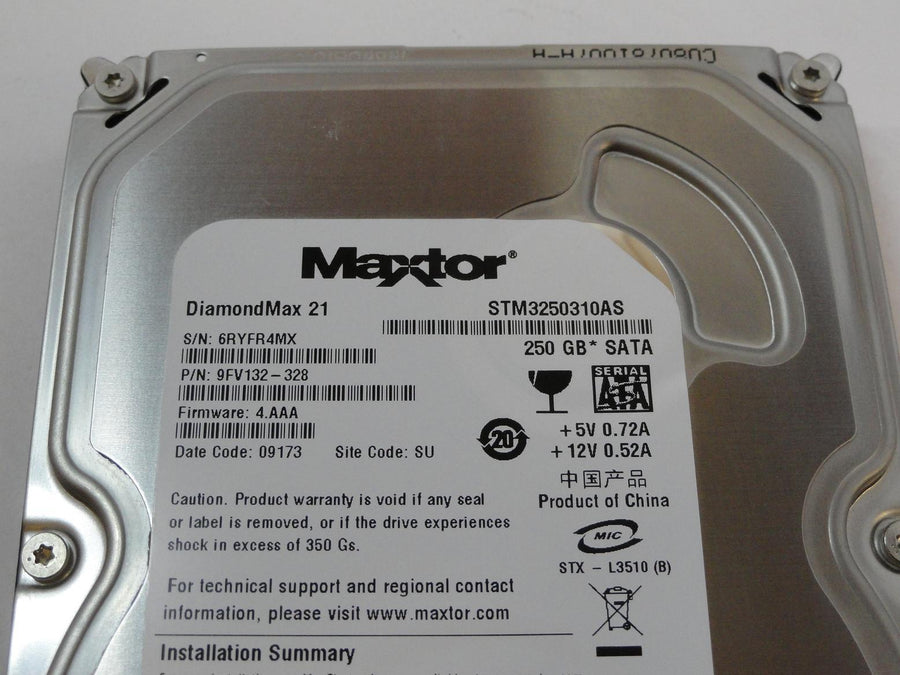 PR24193_9FV132-328_Maxtor 250GB SATA 7200rpm 3.5in HDD - Image2