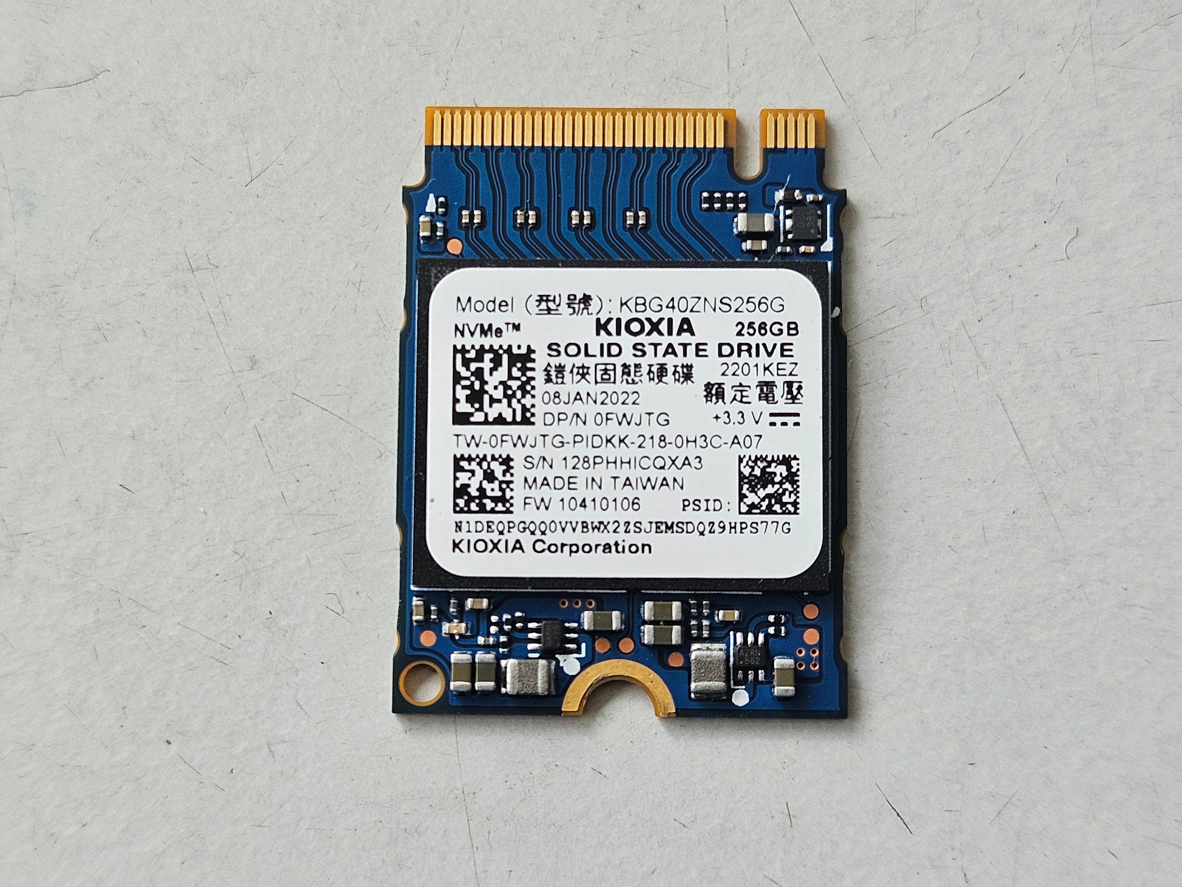 KIOXIA Dell PCIe NVMe M.2 2230 SSD Drive ( 0FWJTG KBG40ZNS256G ) REF