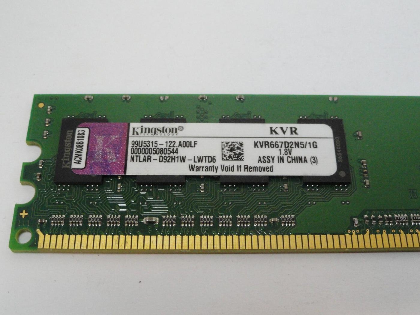 Kingston 1GB PC2-5300 DDR2-667MHz DIMM RAM