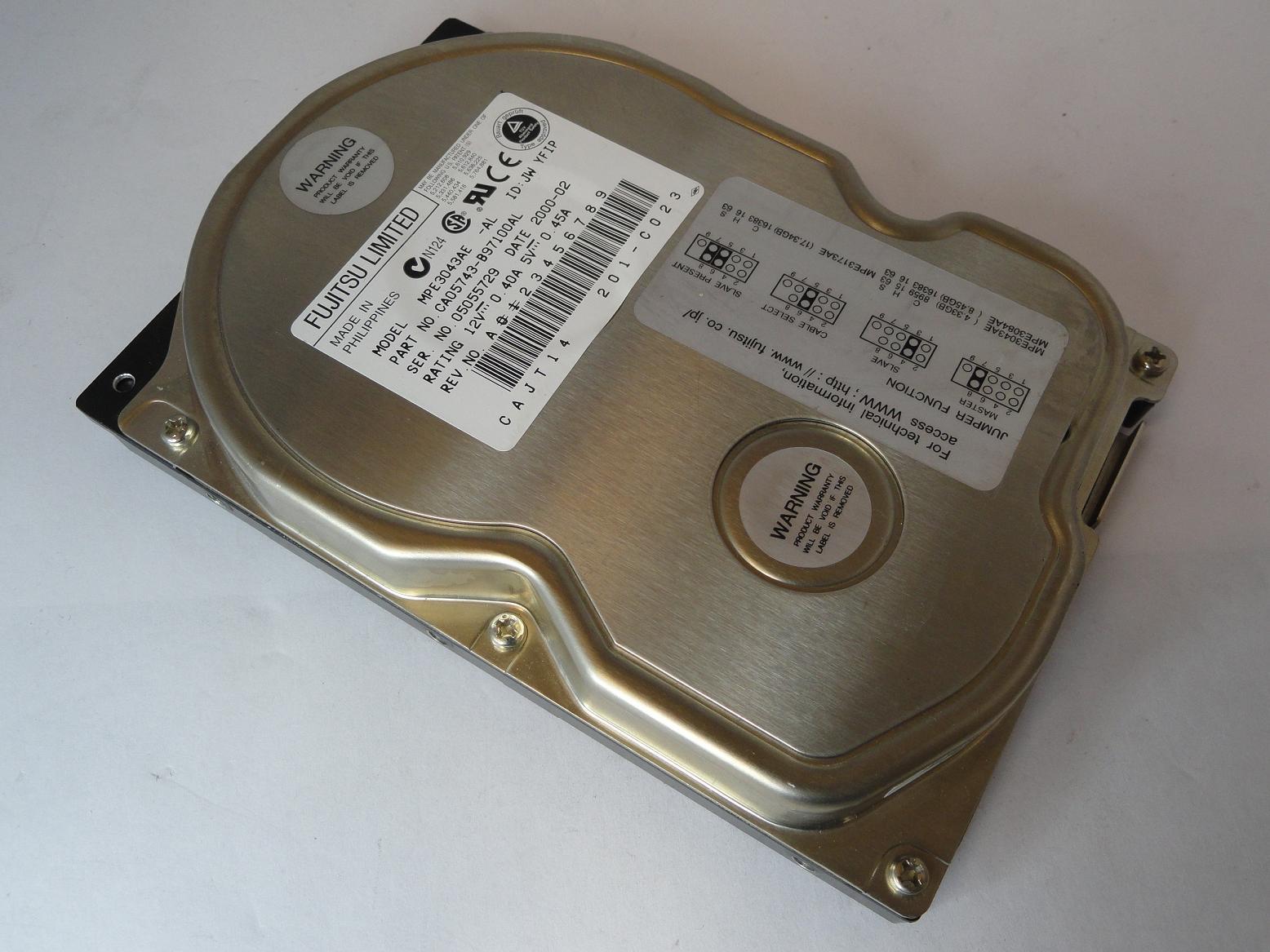 Fujitsu 4.3GB IDE 5400RPM 3.5" HDD ( MPE3043AE CA05743-B97100AL ) REF