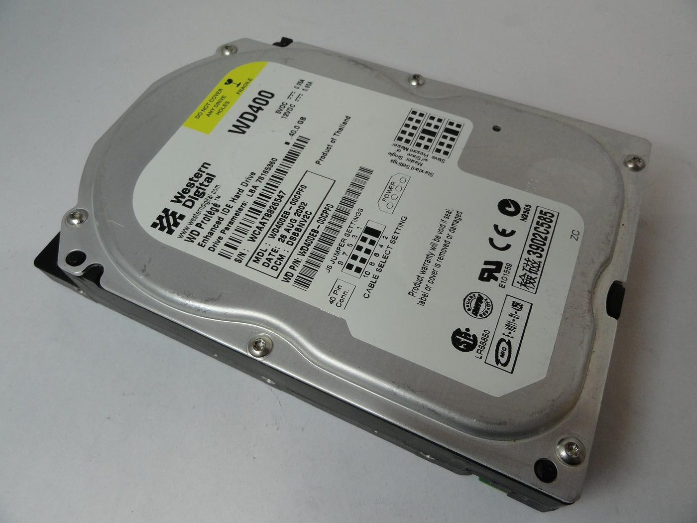 WD400 - Western Digital 40GB IDE 5400rpm 3.5in HDD - Refurbished
