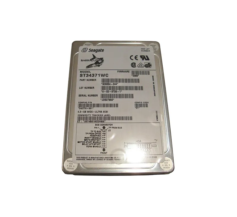 Seagate 4.3GB SCSI 80 Pin 7200rpm 3.5in HDD ( 9C6004-051 ST34371WC ) USED