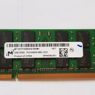 Micron 2GB DDR2 SODIMM 2RX8 PC2 6400S (MT16HTF25664HZ-800M1)