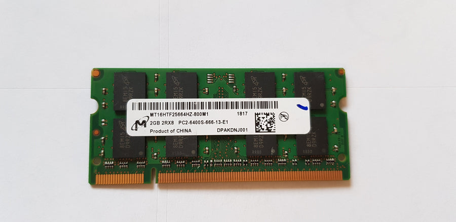 Micron 2GB DDR2 SODIMM 2RX8 PC2 6400S (MT16HTF25664HZ-800M1)