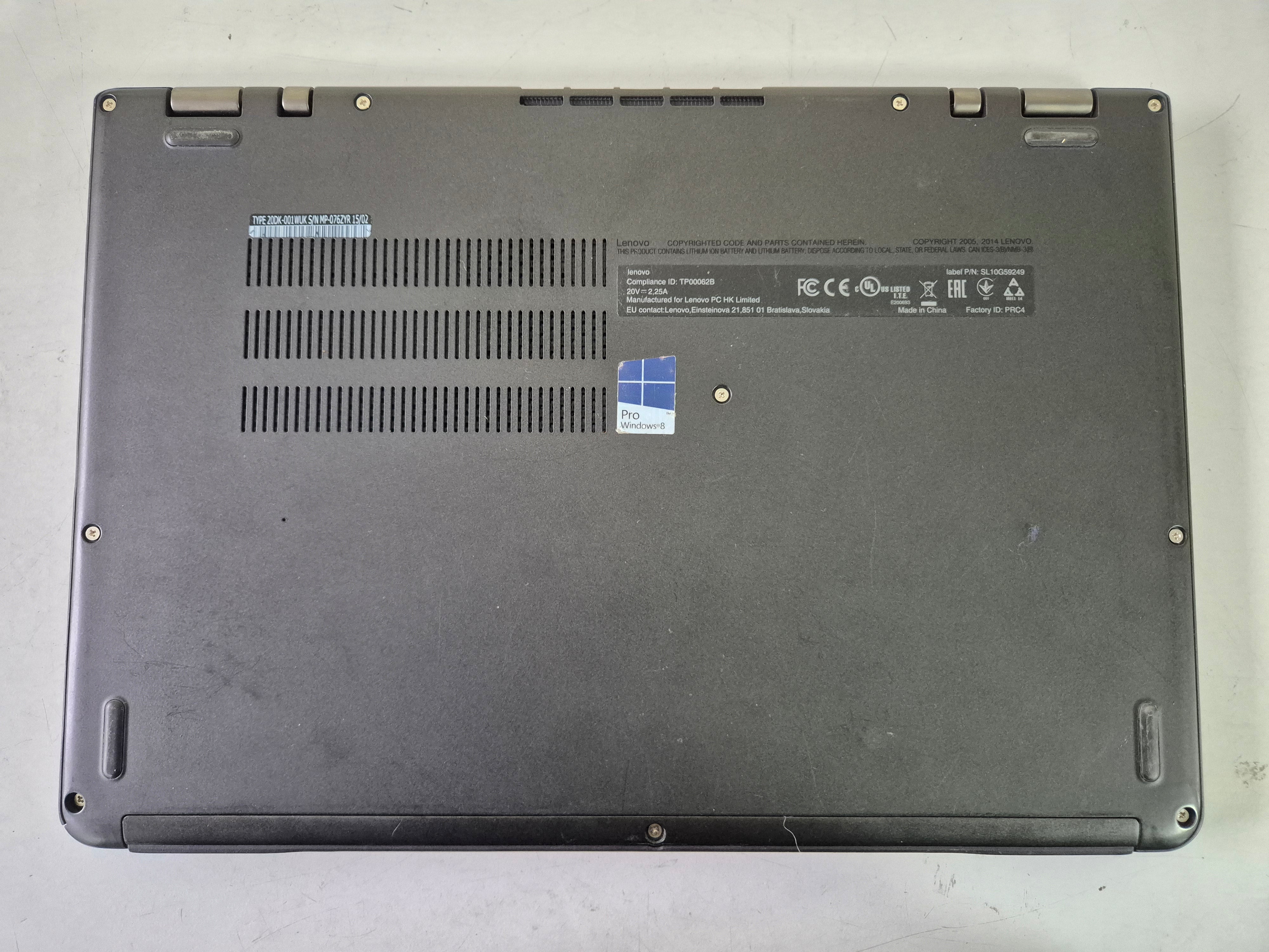 Lenovo ThinkPad Yoga 12 250GB SSD 8GB RAM i5-5200U 2.2Ghz Linux Mint 12.5" ( SL10G59249 ) USED