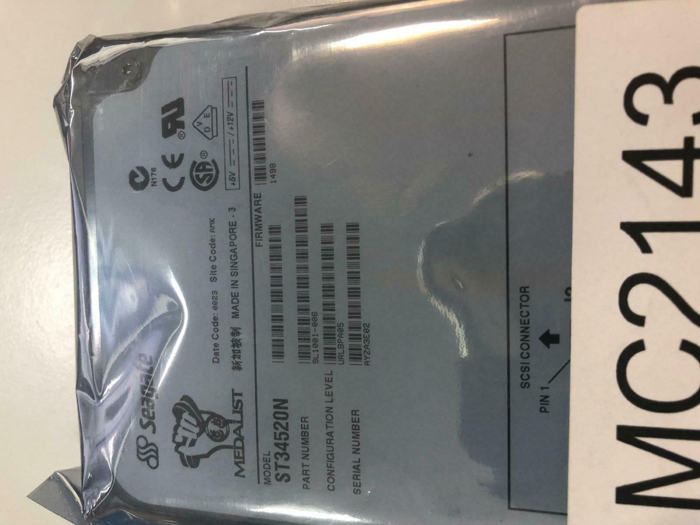 Seagate 4.5GB SCSI 50 Pin 7200rpm 3.5in HDD ( 9L1001-006 ST34520N ) REF