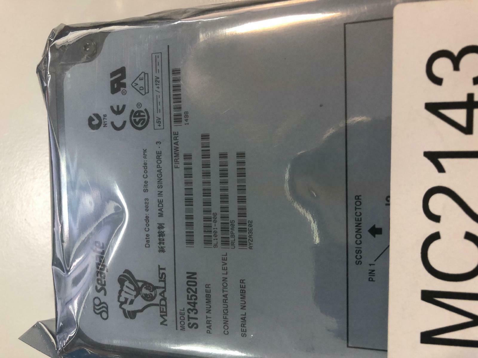 Seagate 4.5GB SCSI 50 Pin 7200rpm 3.5in HDD ( 9L1001-006 ST34520N ) REF