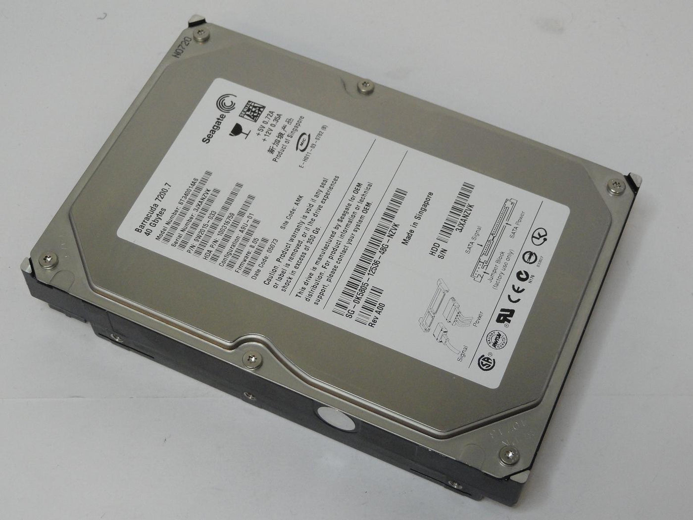 9W2015-033 - Seagate Dell 40GB SATA 7200rpm 3.5in Barracuda 7200.7 HDD - USED