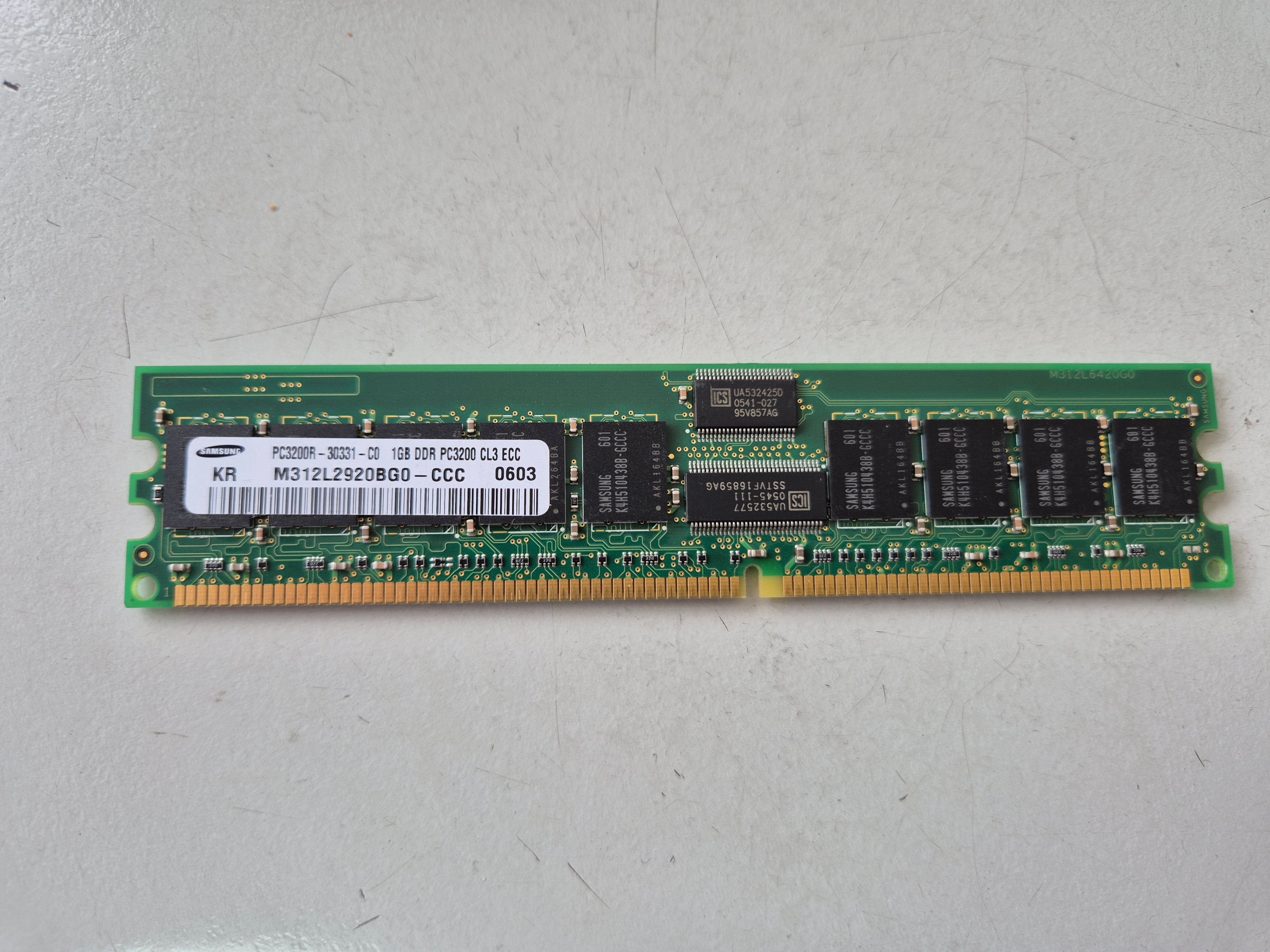 Samsung SUN 1GB DDR-400MHZ PC3200 ECC Registered CL3 184-Pin DIMM ( M312L2920BG0-CCC 371-0072-01 ) REF