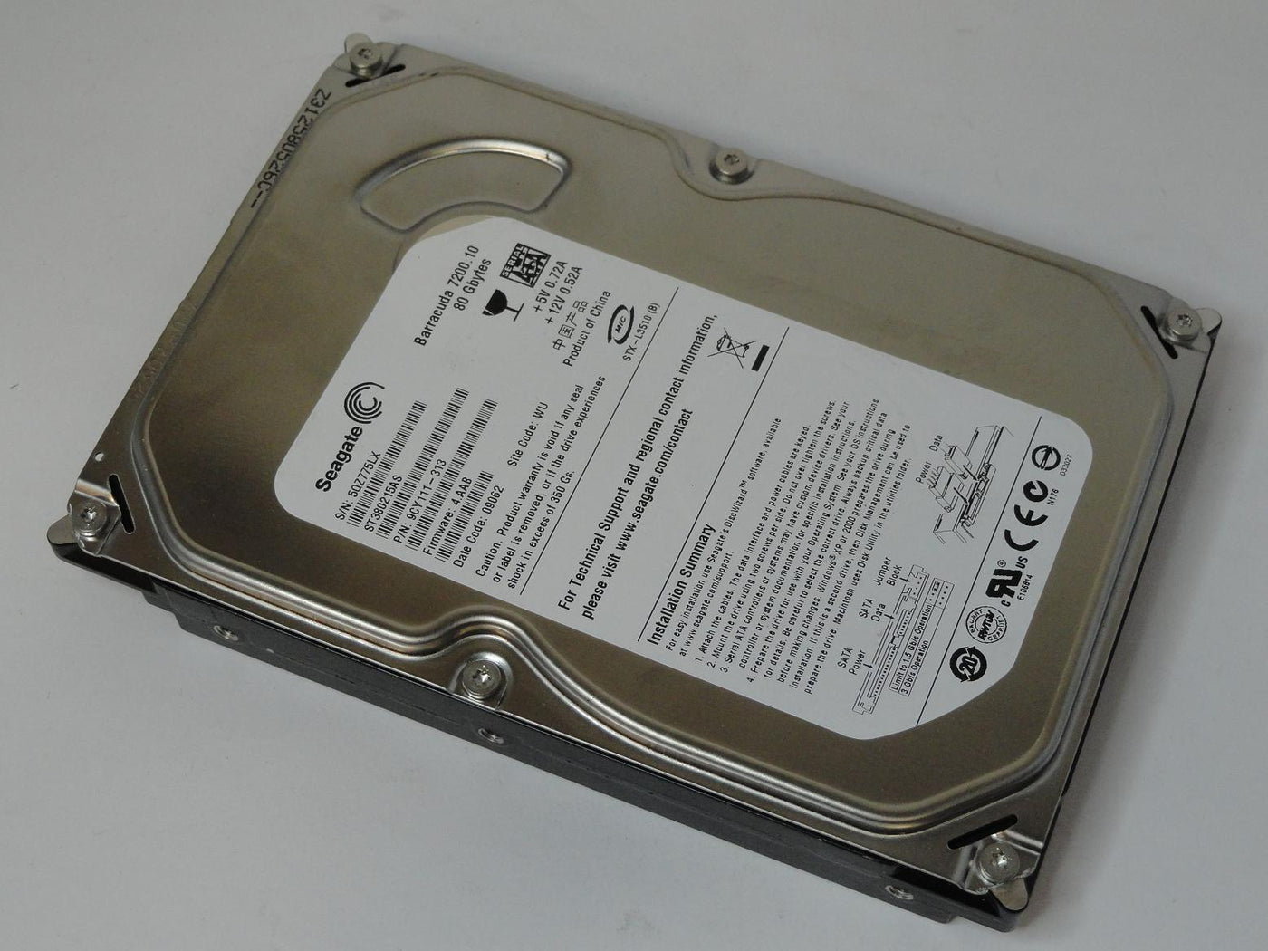 9CY111-313 - Seagate 80GB SATA 7200rpm 3.5in Barracuda 7200.10 HDD - Refurbished