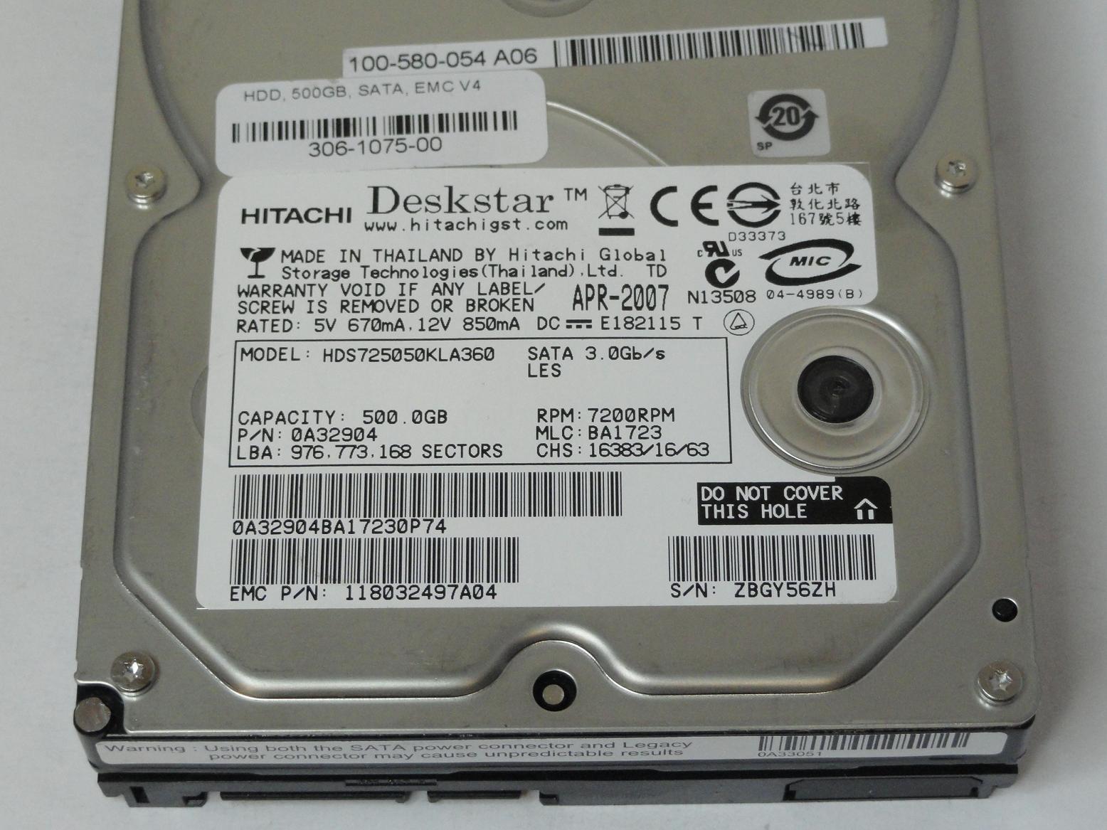 PR25662_0A32904_Hitachi Sun EMC 500GB SATA 7200rpm 3.5in HDD - Image3