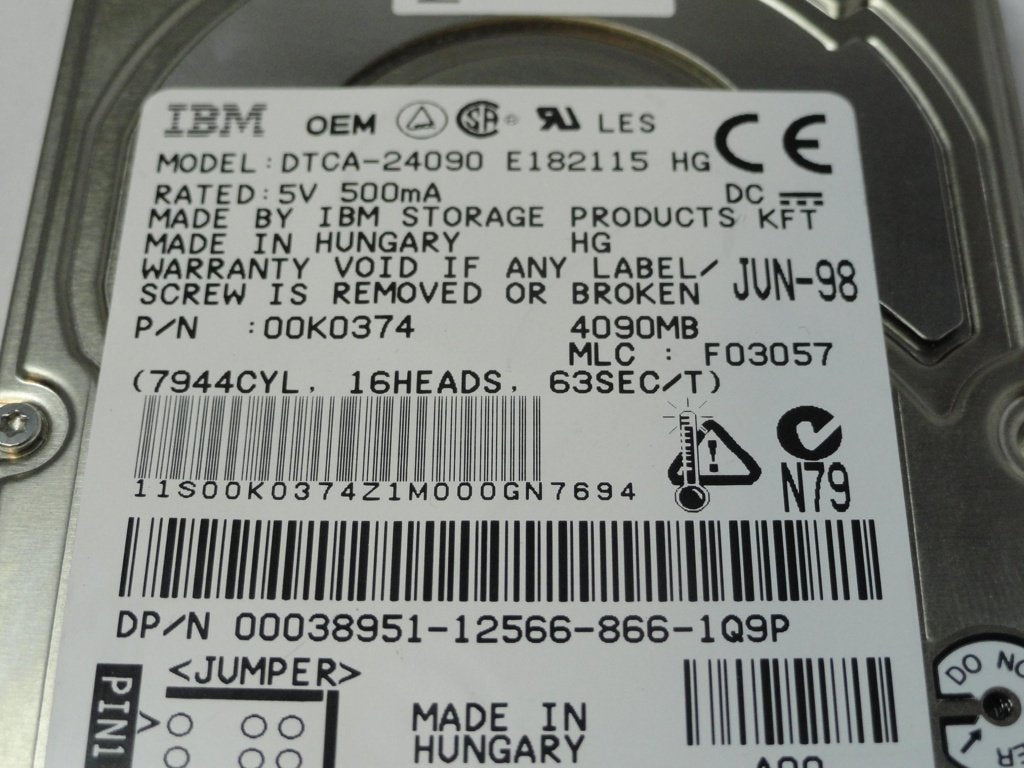 PR20151_00K0374_IBM Dell 4Gb IDE 4200rpm 2.5in HDD - Image2