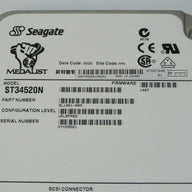 Seagate 4.5GB SCSI 50 Pin 7200rpm 3.5in HDD ( 9L1001-005 ST34520N ) REF