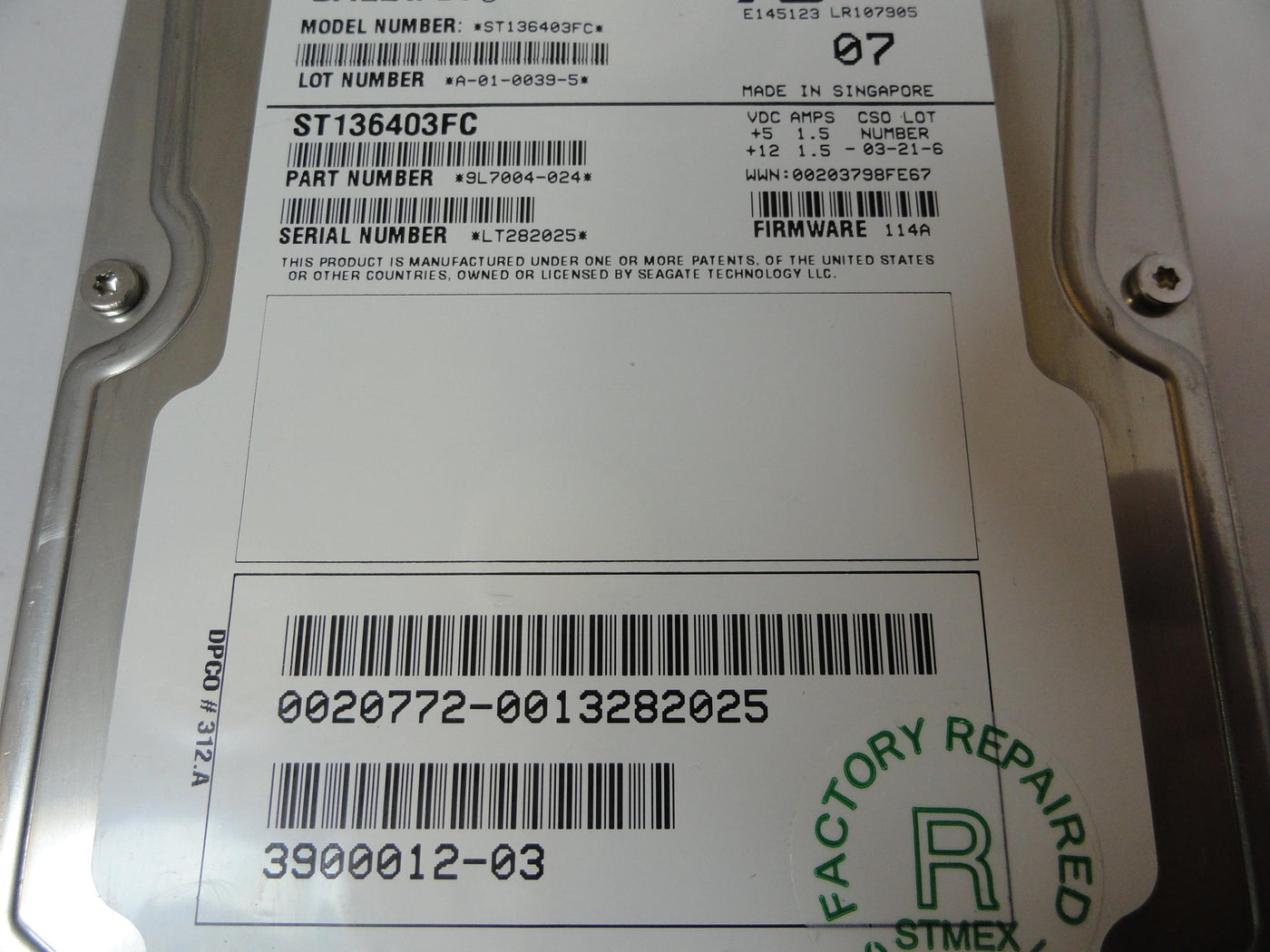 PR22831_9L7004-022_Seagate SUN 36Gb Fibre Channel 10Krpm 3.5in HDD - Image2