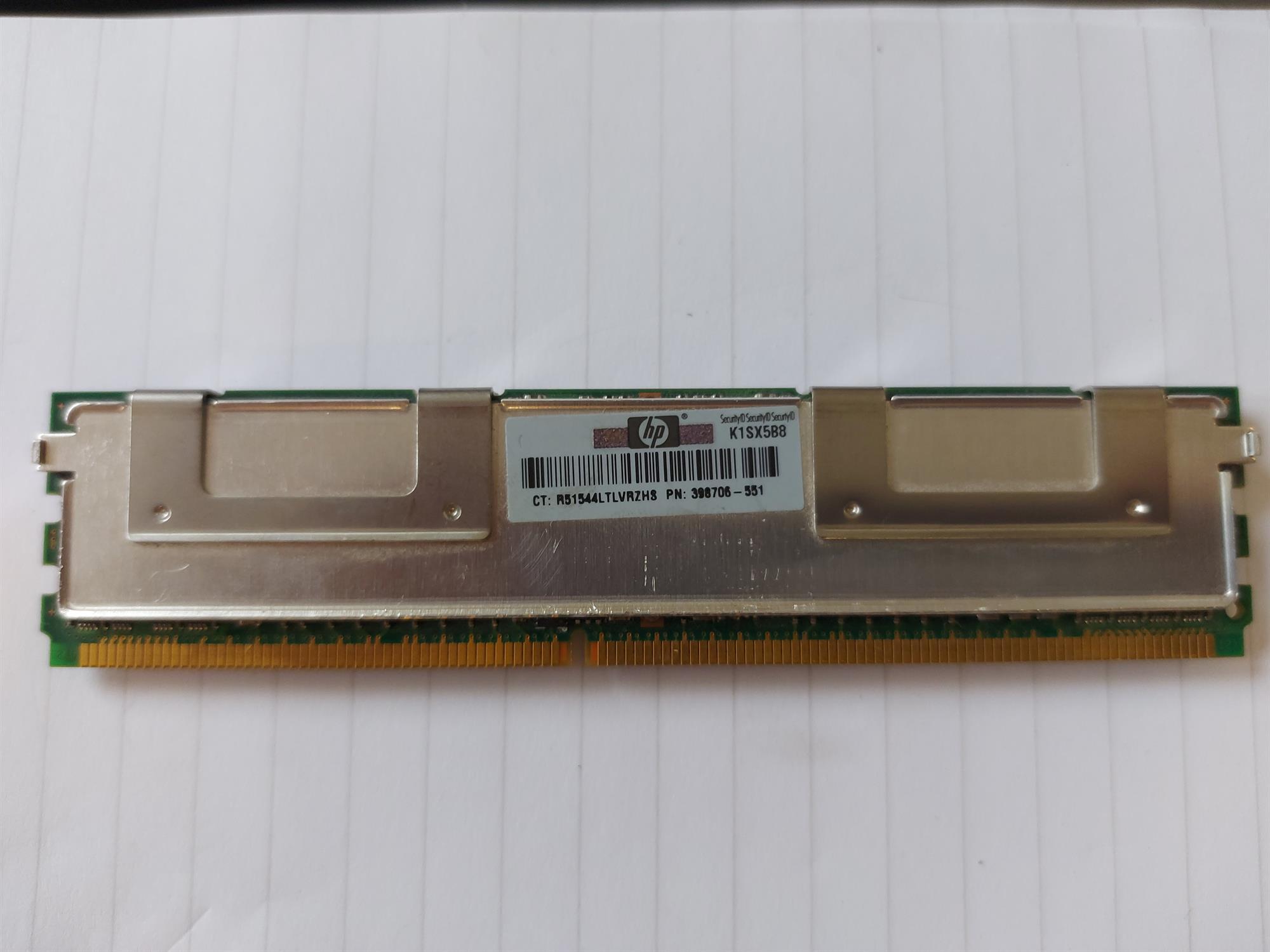 Qimonda HP 1GB PC2-5300 DDR2-667MHz ECC Fully Buffered CL5 240-Pin DIMM ( HYS72T128420HFN-3S-B 398706-551 ) REF