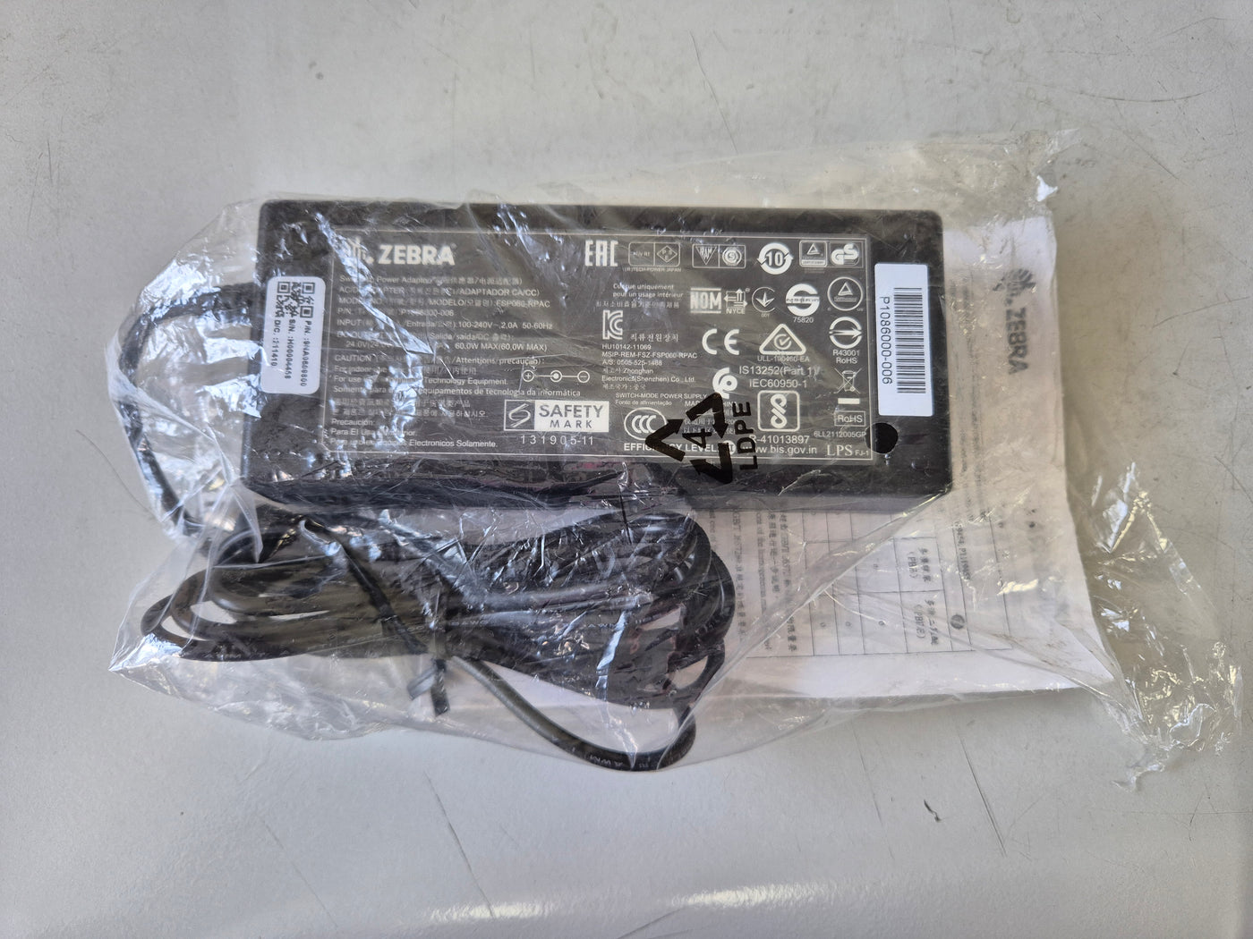 ZEBRA FSP060-RPAC 24V 2.5A 60W SWITCHING POWER ADAPTER ( P1086000-006 9NA0609800 ) NEW