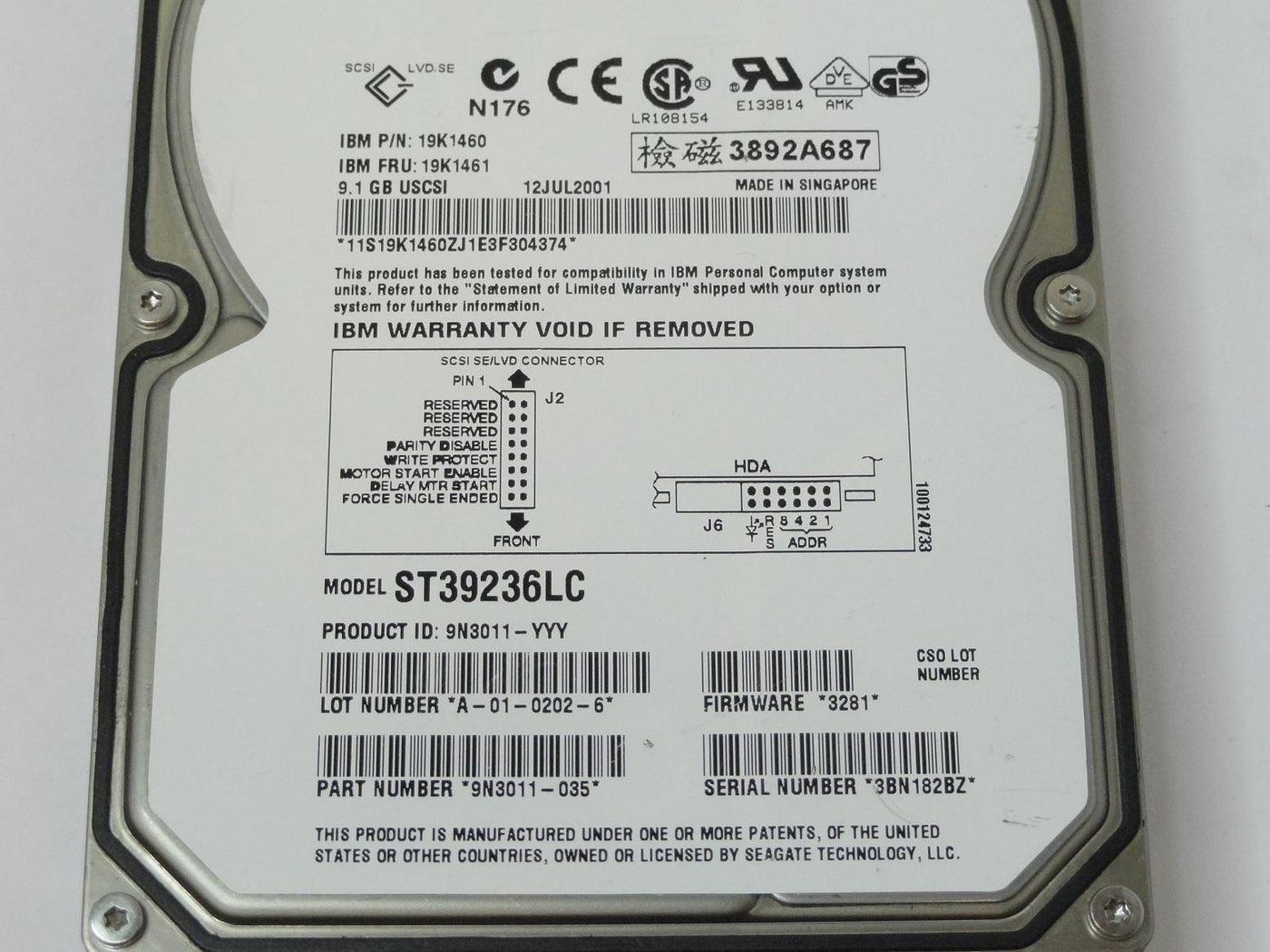 PR24707_9N3011-035_Seagate IBM 9.1GB SCSI 80 Pin 7200rpm 3.5in HDD - Image3