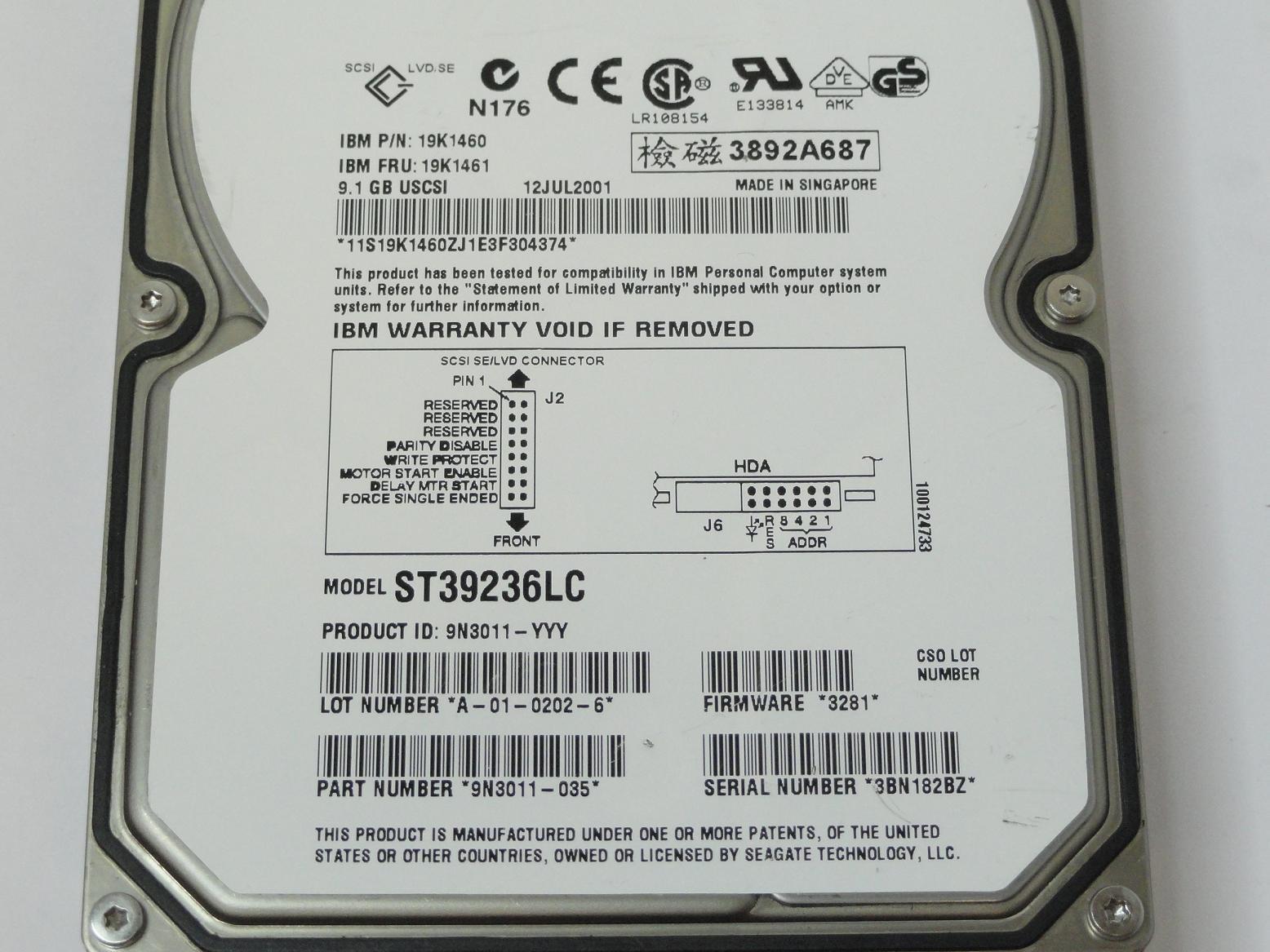 PR24707_9N3011-035_Seagate IBM 9.1GB SCSI 80 Pin 7200rpm 3.5in HDD - Image3