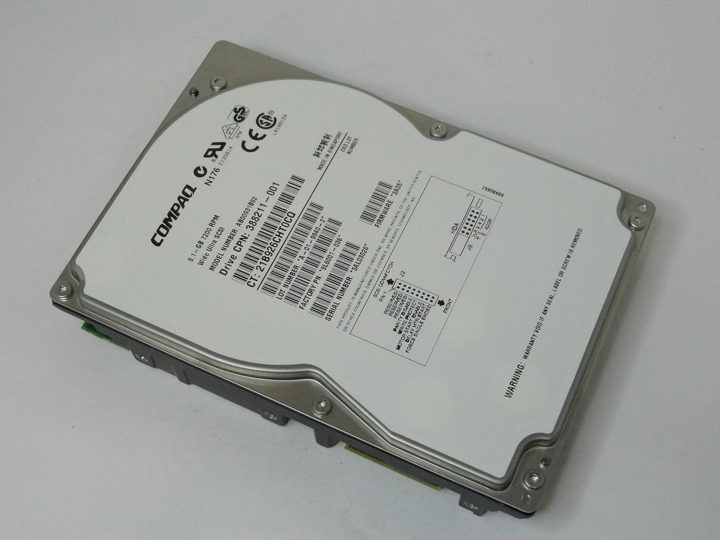 AB00931B92 - Compaq 9GB SCSI 80 Pin 3.5in HDD - Refurbished