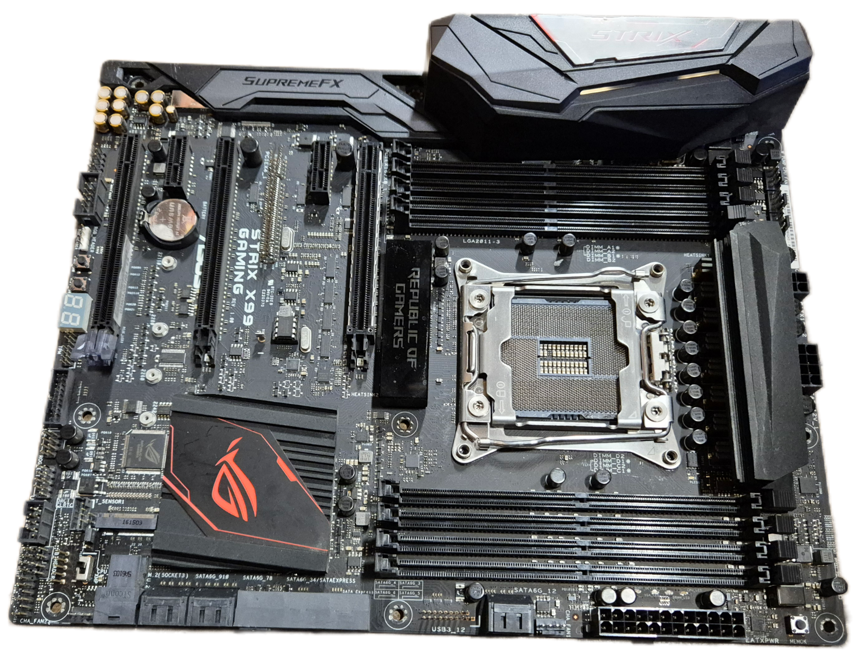ASUS ROG STRIX X99 Gaming Motherboard LGA2011-3 DDR4 ATX - NO PCIEx4 connector USED