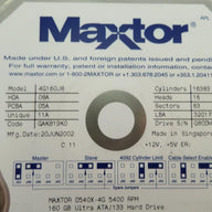PR02609_D540X-4G_Maxtor 160GB IDE 5400rpm 3.5in HDD - Image3