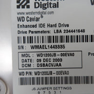WD1200JB-00EVA0 - Western Digital 120GB 3.5" IDE Hard Drive - Refurbished