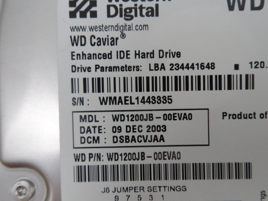 WD1200JB-00EVA0 - Western Digital 120GB 3.5" IDE Hard Drive - Refurbished