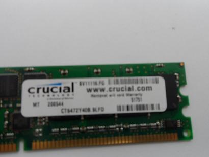 Micron Crucial 512MB PC3200 DDR-400MHz ECC Registered DIMM Memory Module ( MT9VDDF6472G-40BD3 CT6472Y40B-9LFD ) REF