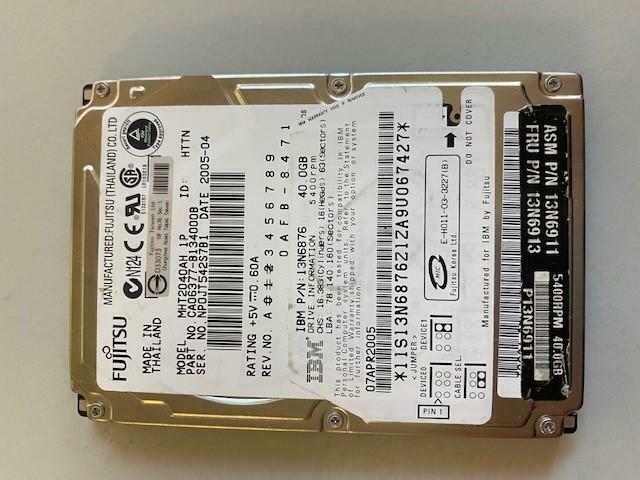 Fujitsu IBM 40Gb IDE 5400rpm 2.5in Laptop HDD ( CA06377-B134000B MHT2040AH 13N6876 ) REF