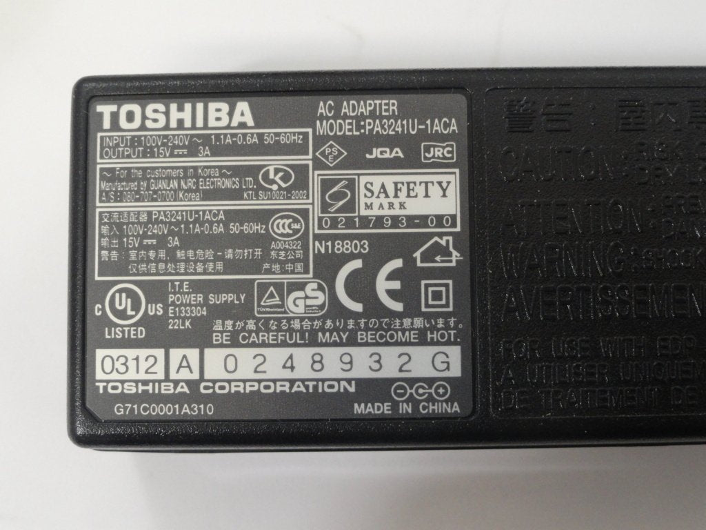 PR13440_PA3241E-1ACA_Toshiba 15v DC 3A Power Adaptor - Image2