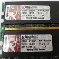 9930645-001.B00LF - Kingston 8Gb RAM Kit. Two Modules of 4Gb 400MHz  PC2-3200 ECC Reg DDR2 SDRAM 240-pin - Refurbished