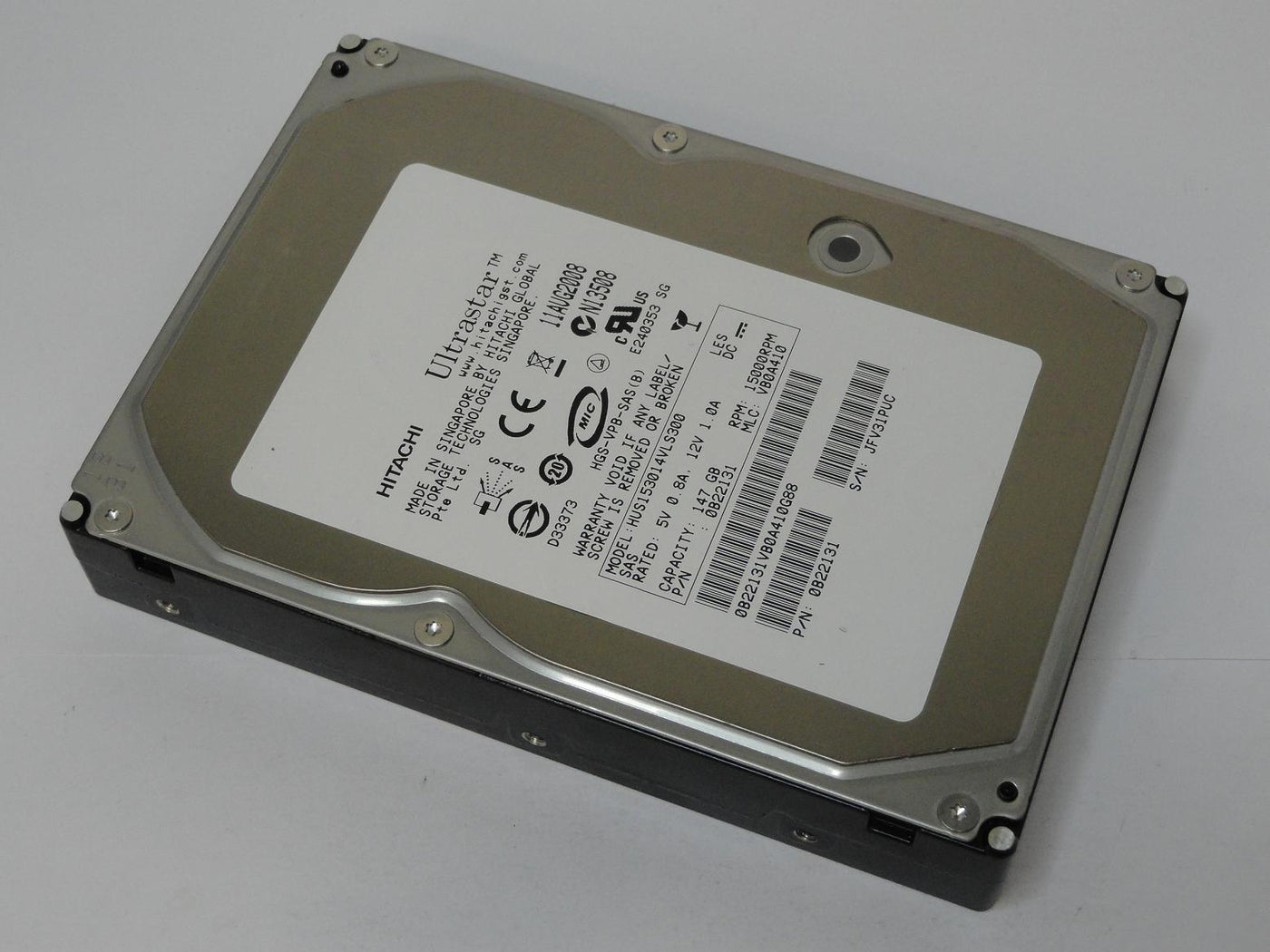 0B22131 - Hitachi 147GB SAS 15Krpm 3.5in Ultrastar HDD - USED