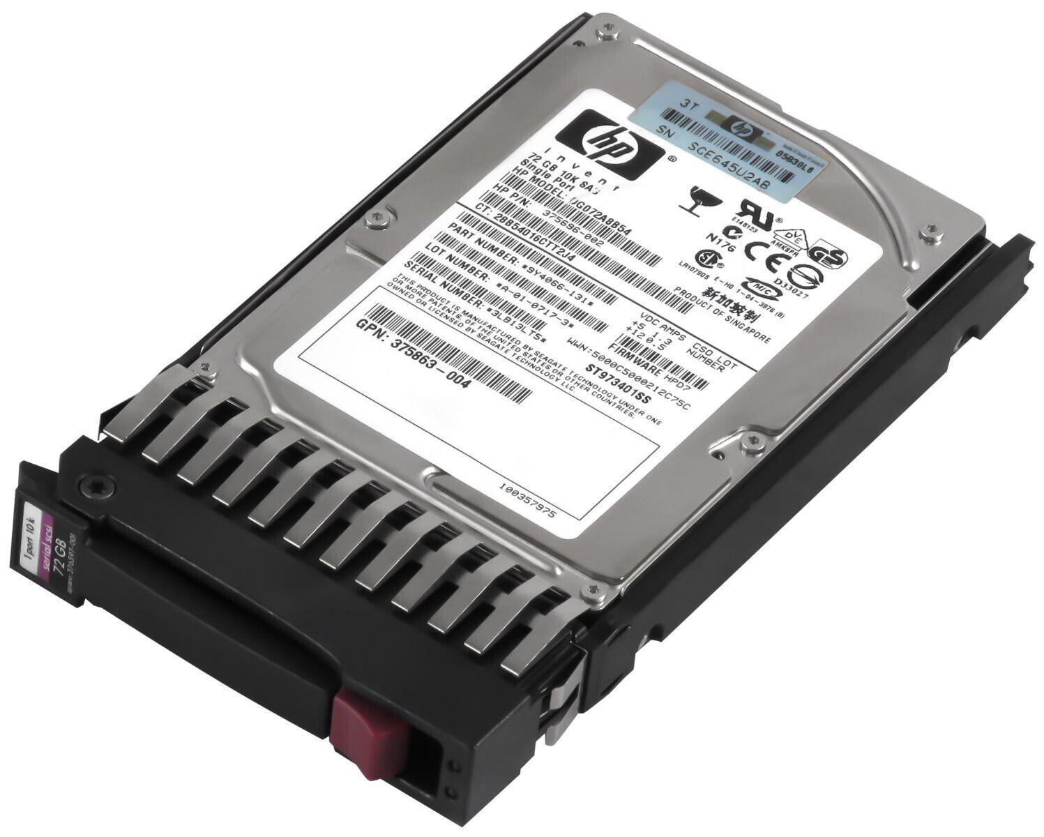 HP Seagate 72GB SAS 15Krpm 2.5in HDD ( 9Y4066-131 ST973401SS 375696-002 DG072A8B54 375863-004 ) REF