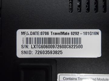 PR20326_ZU1_Acer 6292-101G16N 1.8Ghz No Ram No HDD Laptop - Image6