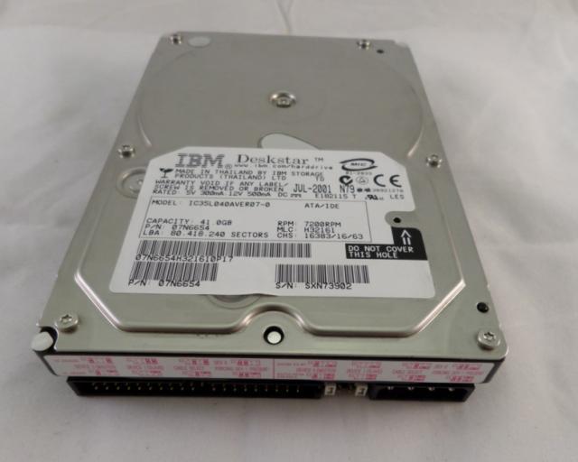 IBM 41GB 7200RPM IDE HDD ( IC35L040AVER07-0 07N6654 ) USED