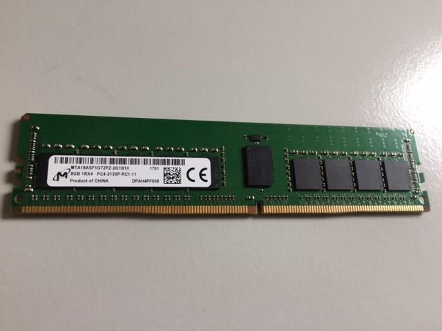 MICRON 8GB PC4-2133-P-R REG ECC 1RX4 MEM RDIMM (MTA18ASF1G72PZ-2G1 REF)