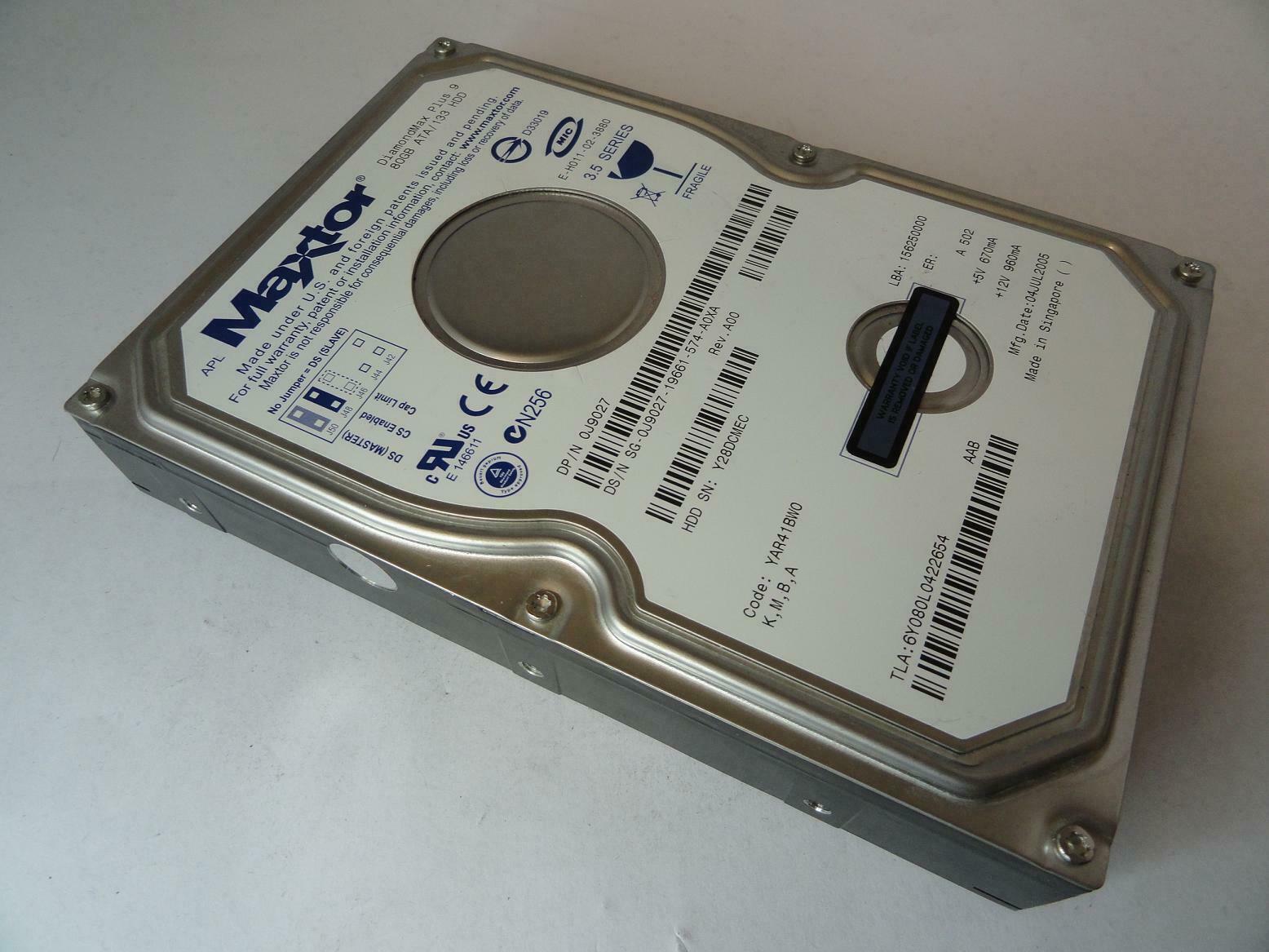 Maxtor Dell 80GB IDE 7200rpm 3.5in HDD ( 6Y080L0 0J9027 ) REF