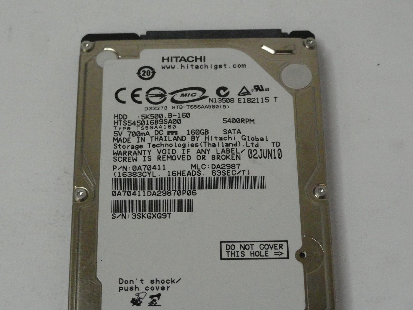 PR11782_0A70411_Hitachi 160GB SATA 5400rpm 2.5in HDD - Image3