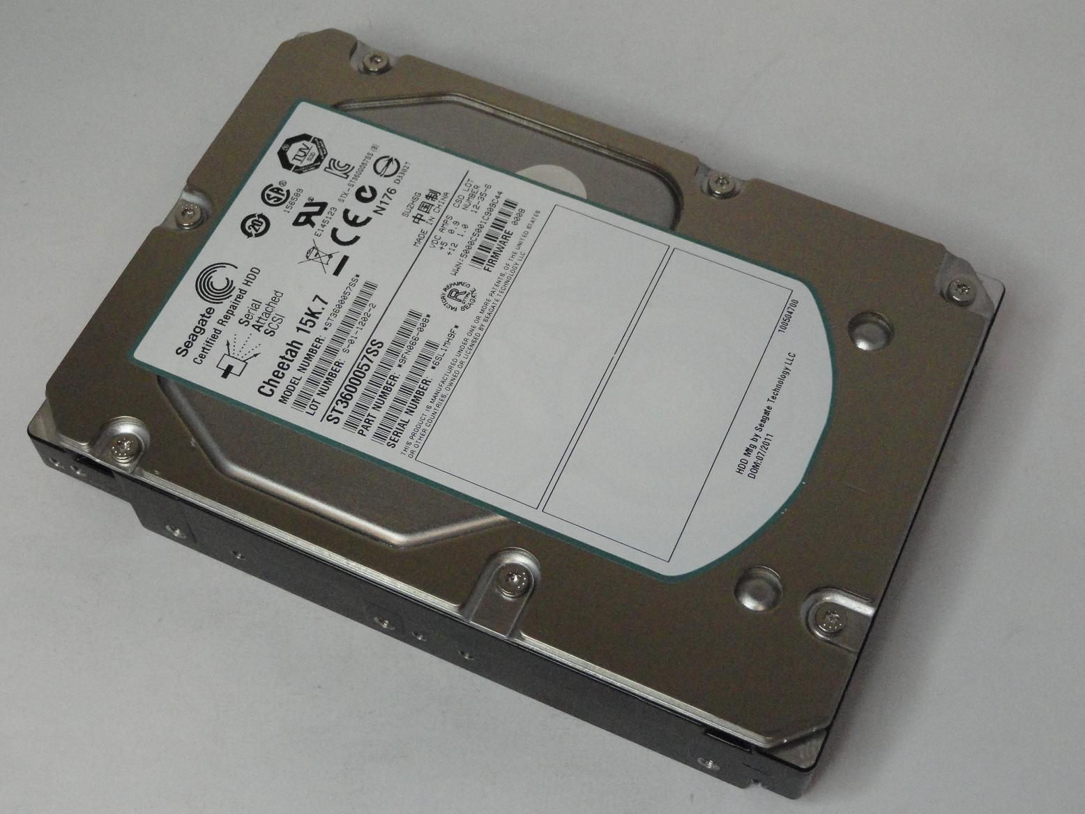 9FN066-008 - Seagate 600GB SAS 15Krpm 3.5in Certified Refurbished 15K.7 HDD - Refurbished