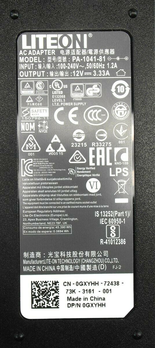 LITEON Genuine AC Adaptor (PA 1041 81 USED)