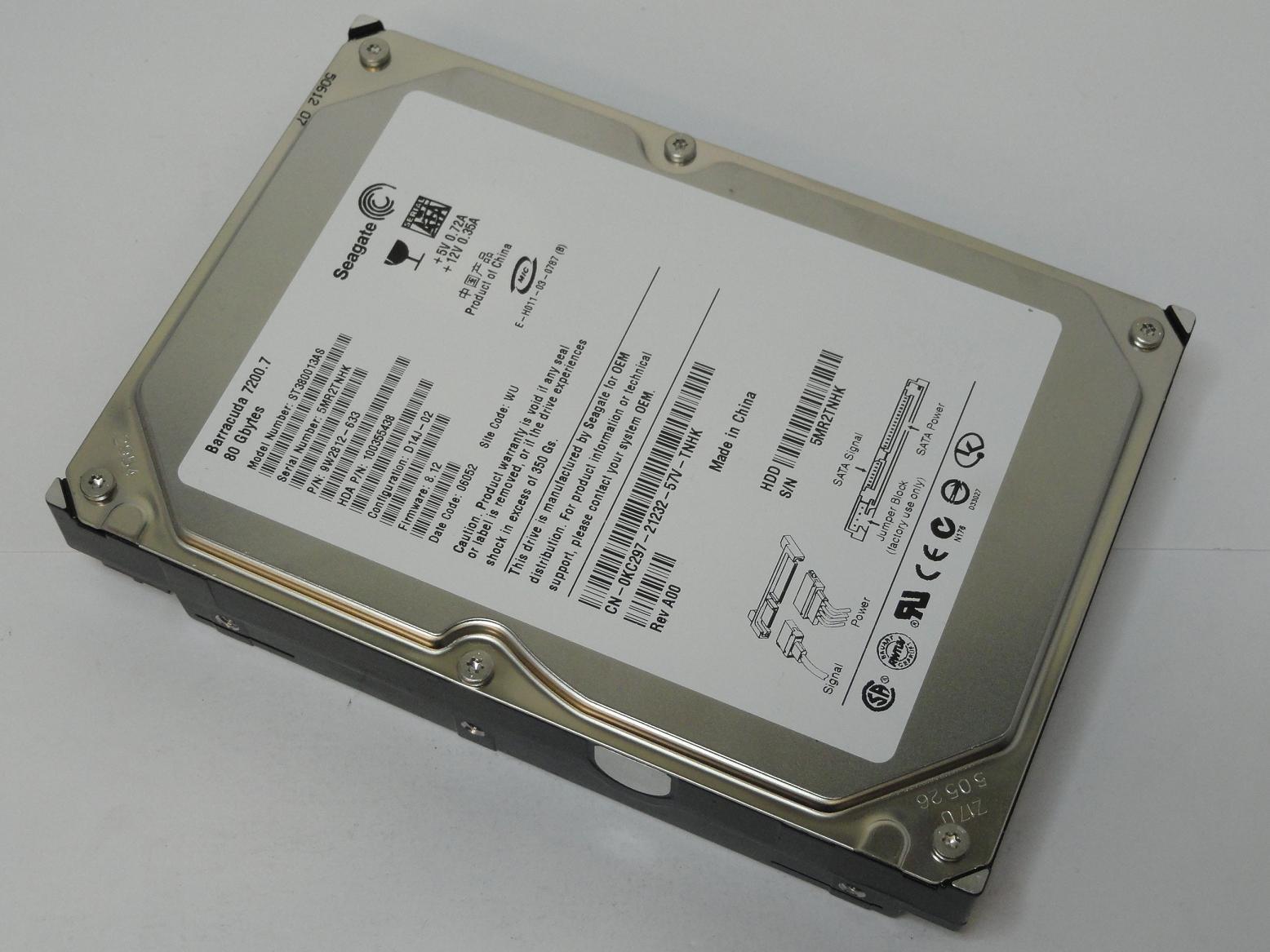 9W2812-633 - Seagate Dell 80GB SATA 7200rpm 3.5in Barracuda 7200.7 HDD - USED
