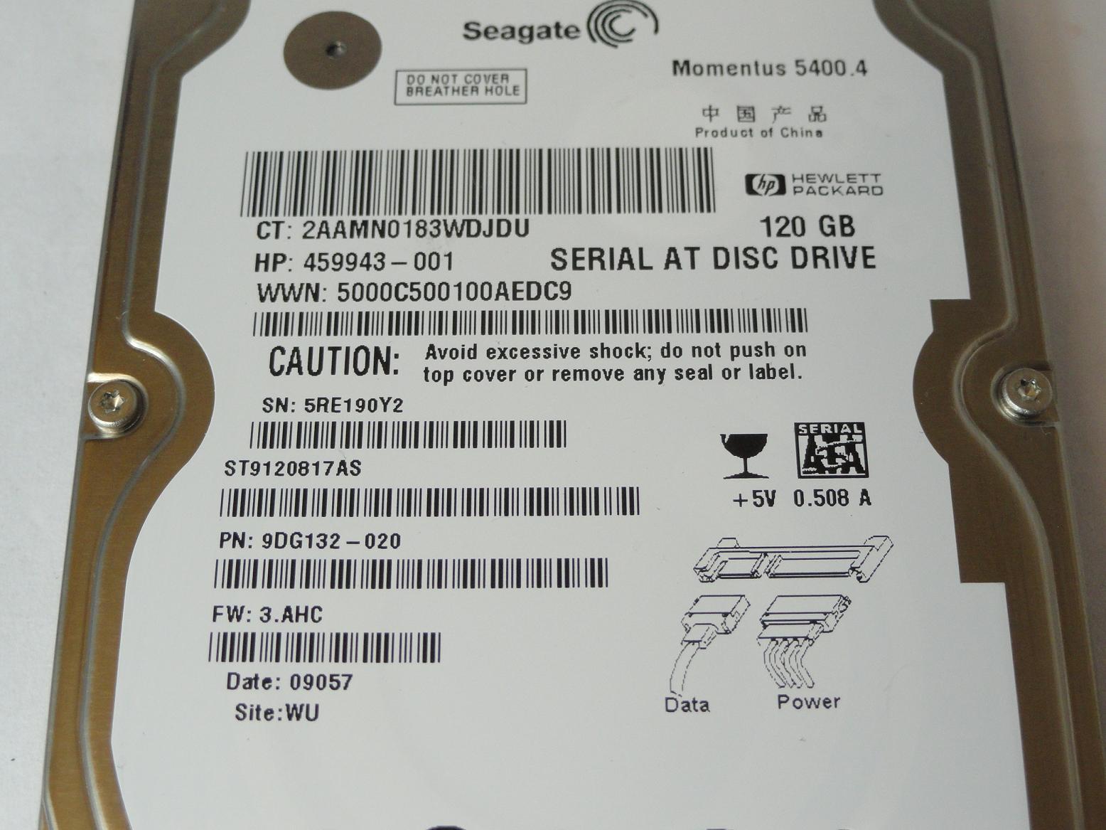 PR23042_9DG132-020_Seagate HP 120Gb SATA 5400rpm 2.5in HDD - Image3