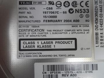 Teac 1977067C-66 DV-28E 8x DVD Rom Drive