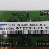 Samsung 1GB PC3-8500 DDR3-1066MHz non-ECC Unbuffered CL7 204-Pin SoDimm ( M471B2873EH1-CF8 ) REF