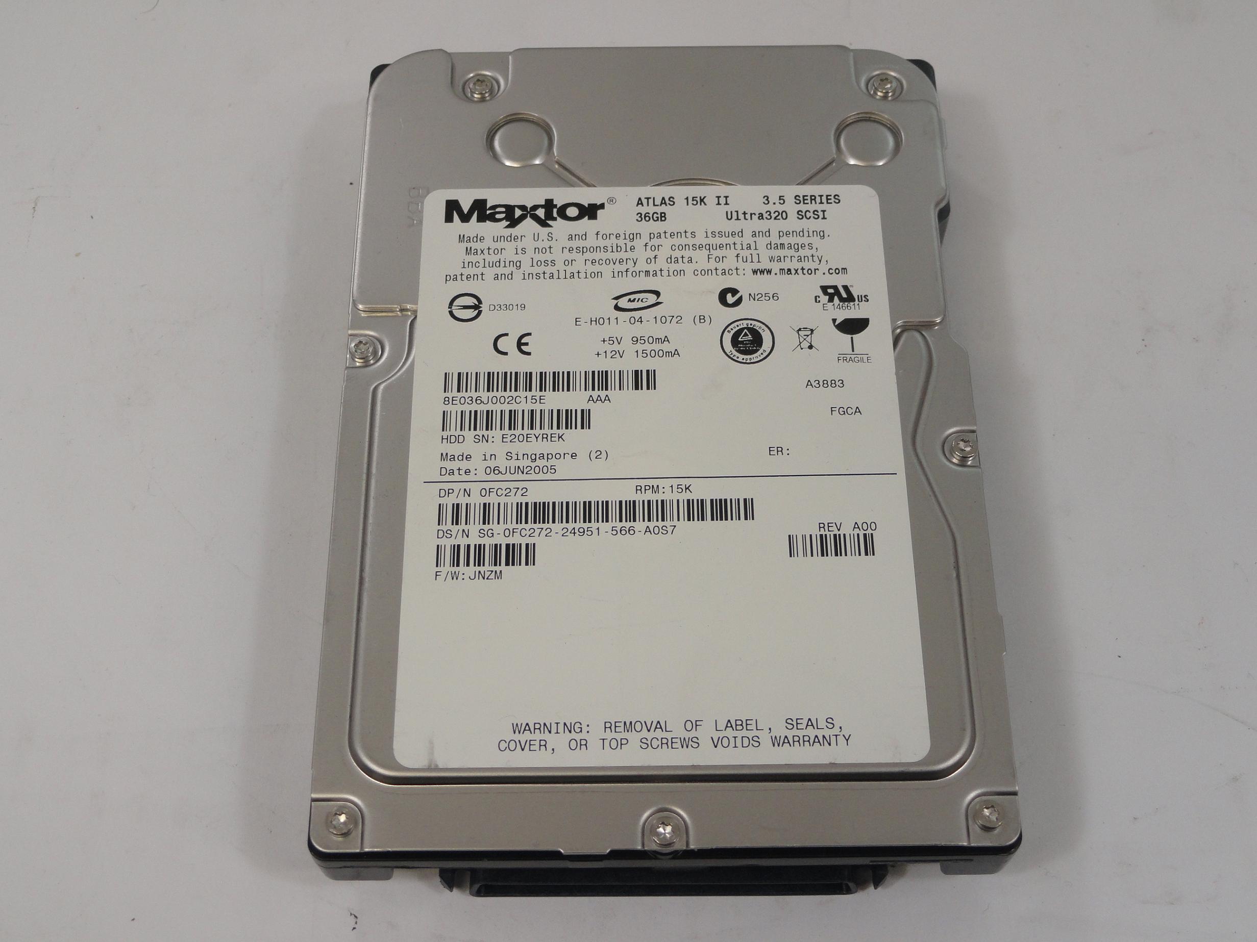 PR19151_8E036J0_Maxtor Dell 36GB SCSI 80 Pin 15Krpm 3.5in HDD - Image2