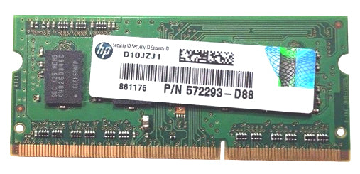 Samsung HP 2GB PC3-10600 DDR3-1333MHz non-ECC Unbuffered CL9 204-Pin SoDimm ( M471B5773CHS-CH9 572293-D88 ) REF